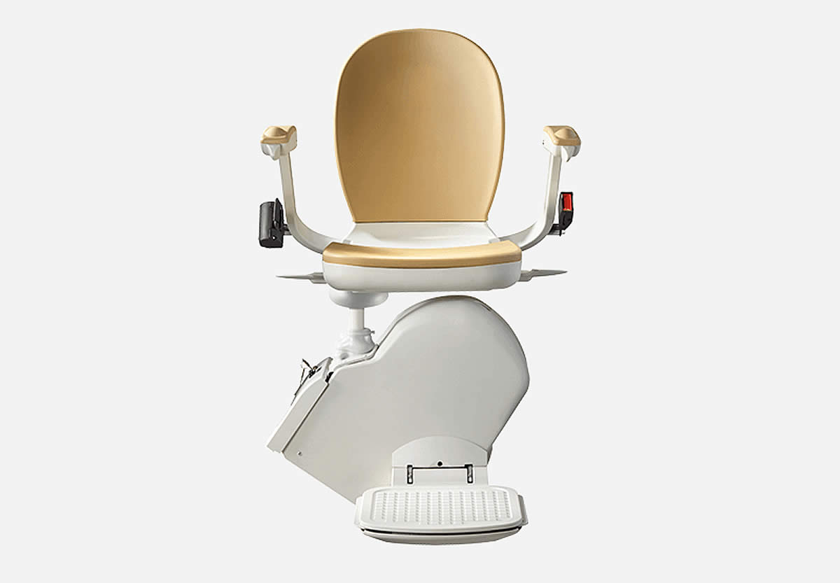 Straight stair lift installed on a staircase