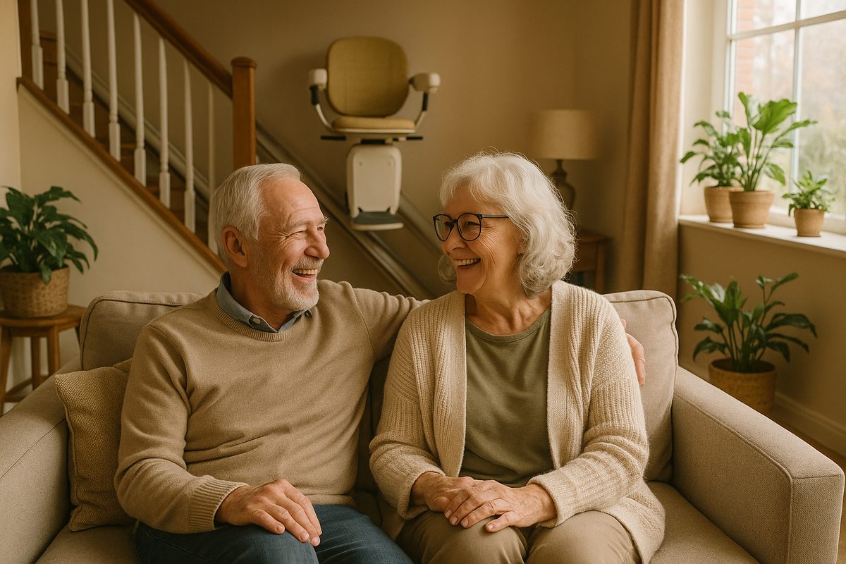 Senior couple in their home